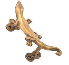 Brass Crawling Lizard Door Handle