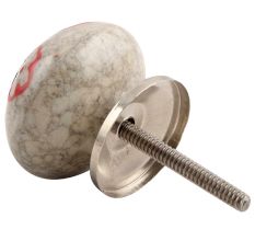 Red Embossed Tiny Flower Crackle Ceramic Drawer Knob Online