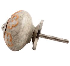 Mustard Floral Crackle Ceramic Dresser Knob Online