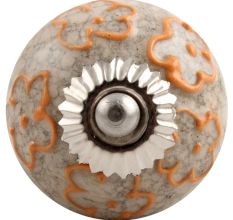 Mustard Floral Crackle Ceramic Dresser Knob Online