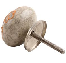 Mustard Floral Crackle Ceramic Dresser Knob Online