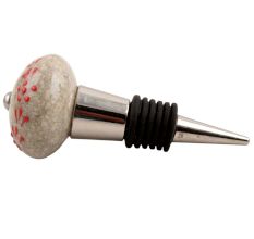 Red Embossed Crackle Ceramic Wine Stopper 