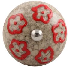 Red Embossed Tiny Flower Crackle Ceramic Wine Stopper