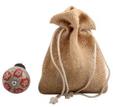 Red Embossed Tiny Flower Crackle Ceramic Wine Stopper