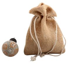 Mustard Floral Crackle Ceramic Wine Stopper