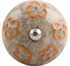 Mustard Floral Crackle Ceramic Wine Stopper