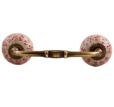 Red Embossed Crackle Ceramic Bridge Handle