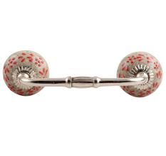Red Embossed Crackle Ceramic Bridge Handle