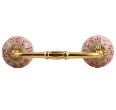 Red Embossed Crackle Ceramic Bridge Handle