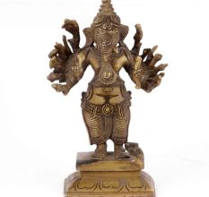 Bronze Ganesha with 14 Hands Figurine