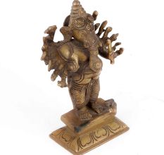 Bronze Ganesha with 14 Hands Figurine