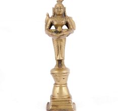 Bronze Dancing Lady Oil Lamp on a Raised Platform