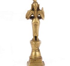 Bronze Dancing Lady Oil Lamp on a Raised Platform