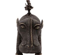 Brass Hippo Figurine with Rider on Back
