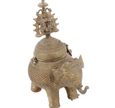 Brass Dhokra Elephant with Storage Box