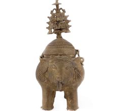 Brass Dhokra Elephant with Storage Box