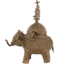 Brass Dhokra Elephant with Storage Box