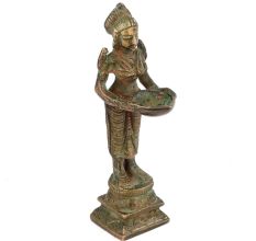 Bronze Lady Holding a Diya