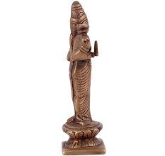 Brass Goddess Lakshmi Standing on Lotus