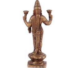 Brass Goddess Lakshmi Standing on Lotus