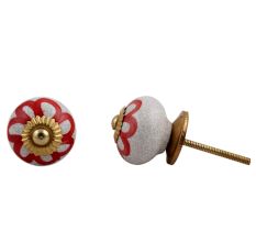 Red Sunflower Crackle Almirah Knob