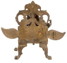 Brass Ganesh Statue Sitting on a Throne