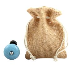 Blue And  Black Crackle Ceramic Wine Stopper 