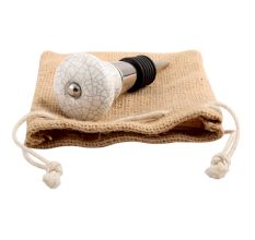 White And Black Crackle Ceramic Wine Stopper 