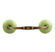 Green and Black Crackle Ceramic Bridge Handle