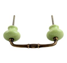 Green and Black Crackle Ceramic Bridge Handle