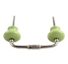 Green and Black Crackle Ceramic Bridge Handle