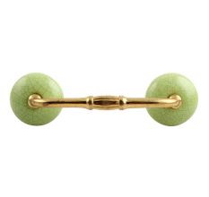 Green and Black Crackle Ceramic Bridge Handle