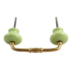 Green and Black Crackle Ceramic Bridge Handle