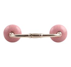 Pink and  Black Crackle Ceramic Bridge Handle