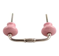 Pink and  Black Crackle Ceramic Bridge Handle