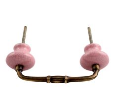 Pink and  Black Crackle Ceramic Bridge Handle