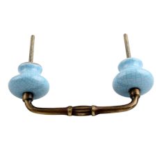 Blue Crackle Ceramic Bridge Handle