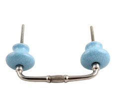 Blue Crackle Ceramic Bridge Handle