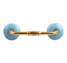 Blue Crackle Ceramic Bridge Handle