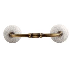 White and Black Crackle Ceramic Bridge Handle