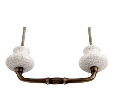 White and Black Crackle Ceramic Bridge Handle