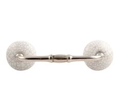 White and Black Crackle Ceramic Bridge Handle