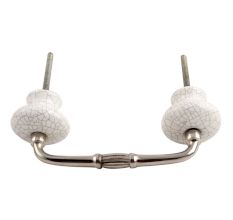 White and Black Crackle Ceramic Bridge Handle