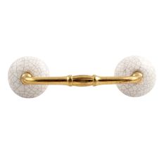 White and Black Crackle Ceramic Bridge Handle