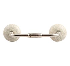 Cream and Black Crackle Ceramic Bridge Handle
