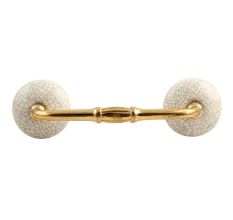 Cream and Black Crackle Ceramic Bridge Handle