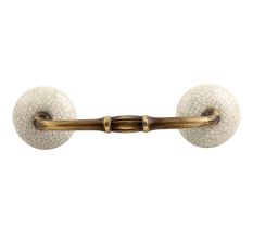 Cream and Black Crackle Ceramic Bridge Handle