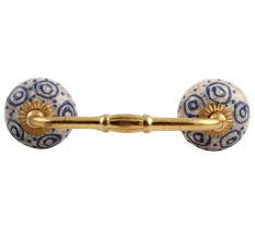 Blue Crackle Ceramic Bridge Handles