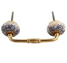 Blue Crackle Ceramic Bridge Handles