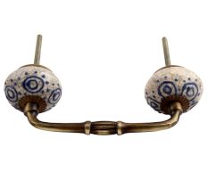 Blue Crackle Ceramic Bridge Handles